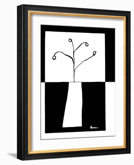 Minimalist Flower in Vase III-Jennifer Goldberger-Framed Art Print