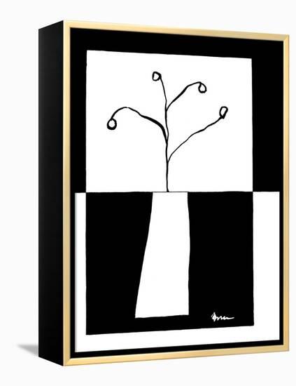 Minimalist Flower in Vase III-Jennifer Goldberger-Framed Stretched Canvas