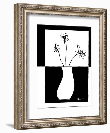 Minimalist Flower in Vase IV-Jennifer Goldberger-Framed Art Print