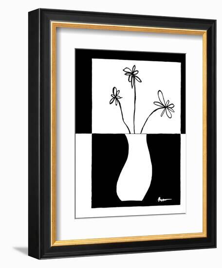 Minimalist Flower in Vase IV-Jennifer Goldberger-Framed Art Print