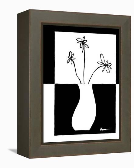 Minimalist Flower in Vase IV-Jennifer Goldberger-Framed Stretched Canvas