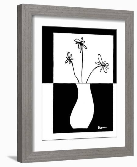 Minimalist Flower in Vase IV-Jennifer Goldberger-Framed Art Print