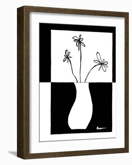 Minimalist Flower in Vase IV-Jennifer Goldberger-Framed Art Print