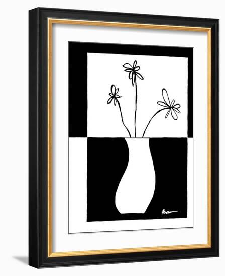 Minimalist Flower in Vase IV-Jennifer Goldberger-Framed Art Print