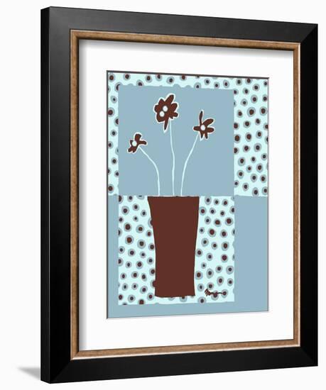 Minimalist Flowers in Blue I-Goldberger & Archie-Framed Art Print