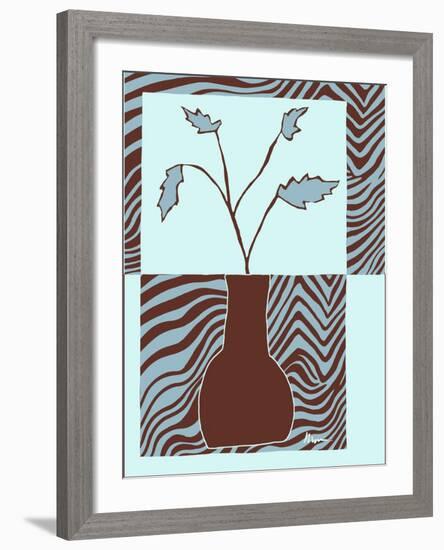 Minimalist Flowers in Blue II-Goldberger & Archie-Framed Art Print