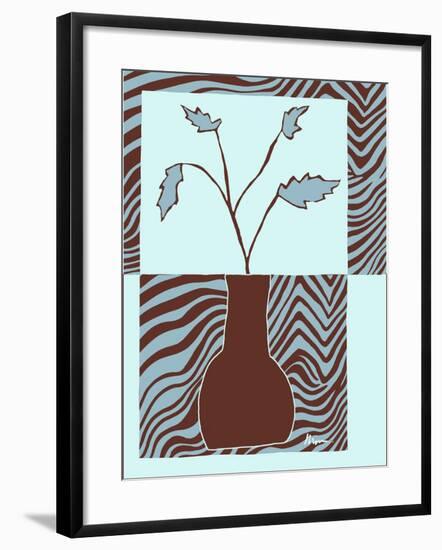 Minimalist Flowers in Blue II-Goldberger & Archie-Framed Art Print