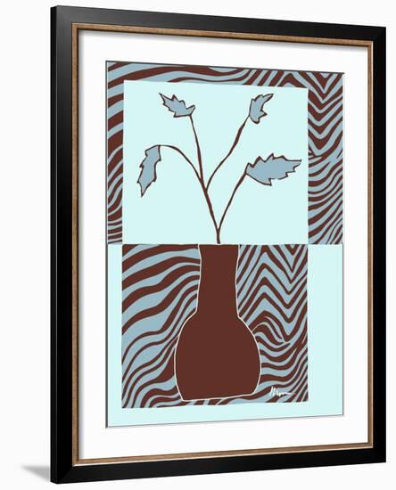 Minimalist Flowers in Blue II-Goldberger & Archie-Framed Art Print