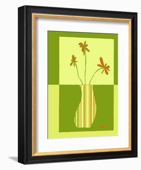 Minimalist Flowers in Green III-Goldberger & Archie-Framed Art Print