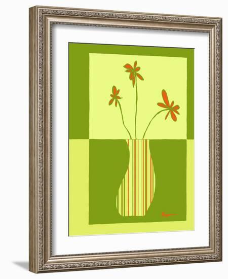 Minimalist Flowers in Green III-Goldberger & Archie-Framed Art Print