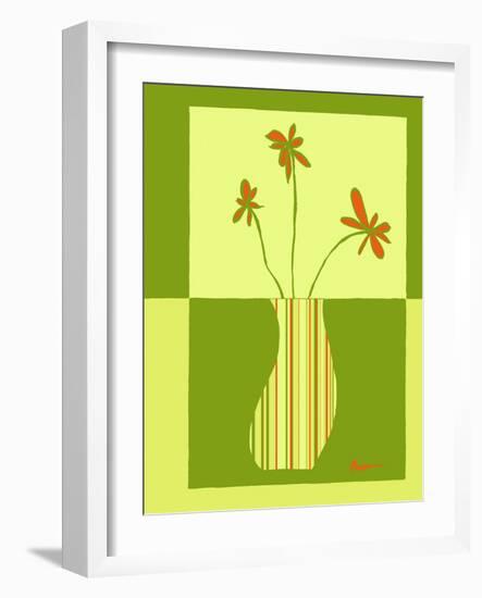 Minimalist Flowers in Green III-Goldberger & Archie-Framed Art Print