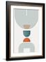 Minimalist Mid Century Orange Teal 1-Urban Epiphany-Framed Art Print