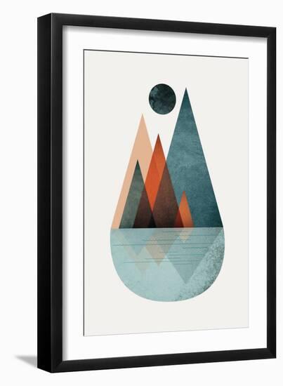 Minimalist Mid Century Orange Teal 2-Urban Epiphany-Framed Art Print