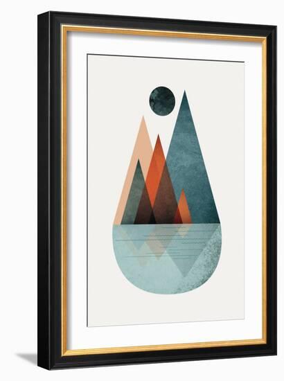 Minimalist Mid Century Orange Teal 2-Urban Epiphany-Framed Art Print