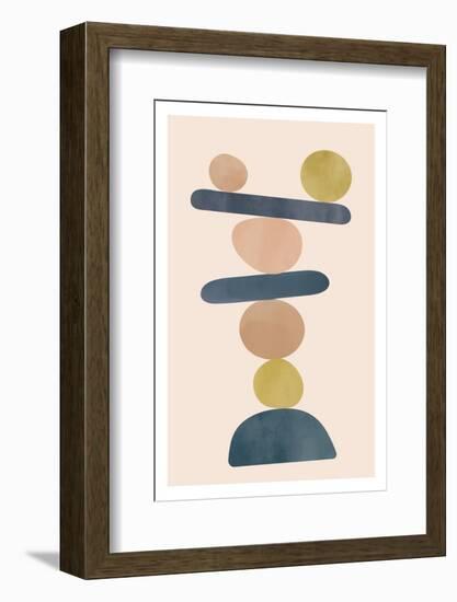 Minimalist Poster with Watercolor Texture. Pastel Colors.-Andrii Shyp-Framed Photographic Print