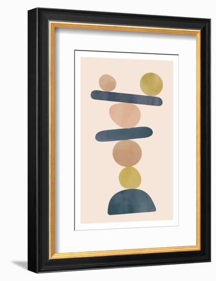 Minimalist Poster with Watercolor Texture. Pastel Colors.-Andrii Shyp-Framed Photographic Print