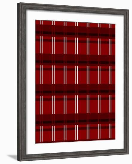 Minimalist Red Plaid Design 01-LightBoxJournal-Framed Giclee Print