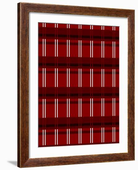 Minimalist Red Plaid Design 01-LightBoxJournal-Framed Giclee Print