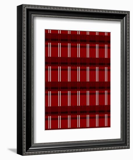 Minimalist Red Plaid Design 01-LightBoxJournal-Framed Giclee Print