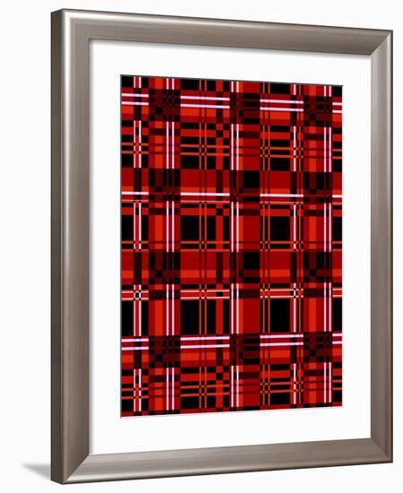 Minimalist Red Plaid Design 06-LightBoxJournal-Framed Giclee Print