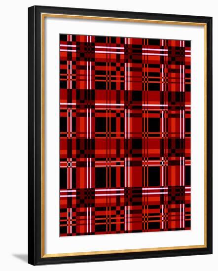 Minimalist Red Plaid Design 06-LightBoxJournal-Framed Giclee Print