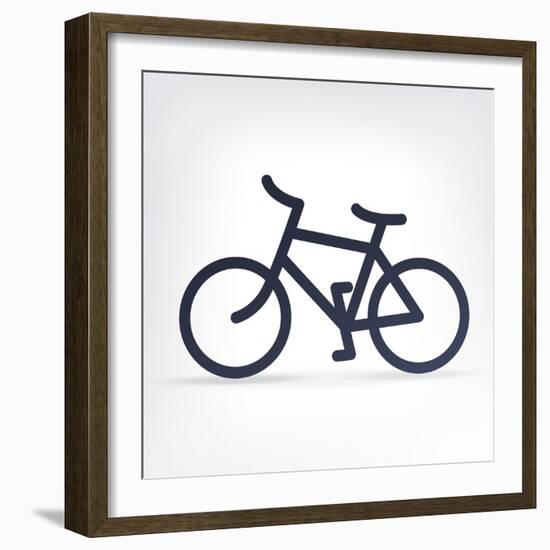 Minimalistic Bicycle Icon-pashabo-Framed Premium Giclee Print