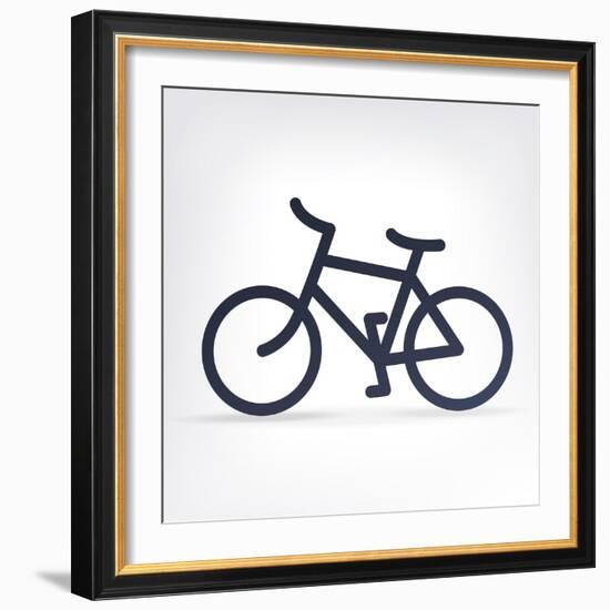 Minimalistic Bicycle Icon-pashabo-Framed Premium Giclee Print