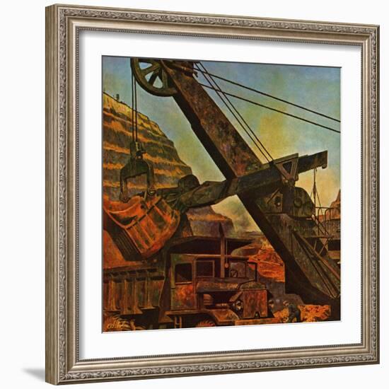 "Mining for Ore," November 22, 1947-John Atherton-Framed Giclee Print