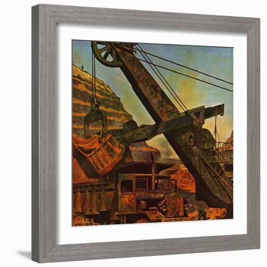 "Mining for Ore," November 22, 1947-John Atherton-Framed Giclee Print