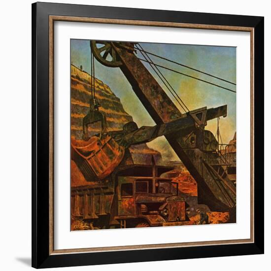 "Mining for Ore," November 22, 1947-John Atherton-Framed Giclee Print