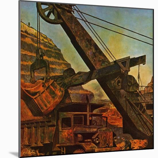 "Mining for Ore," November 22, 1947-John Atherton-Mounted Giclee Print