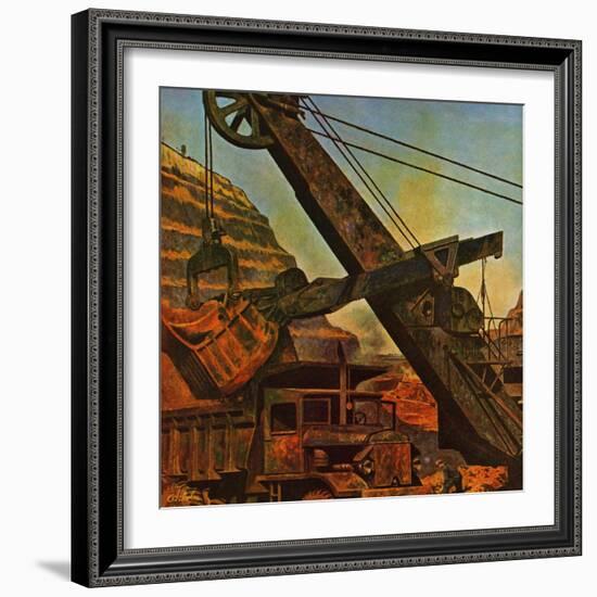 "Mining for Ore," November 22, 1947-John Atherton-Framed Giclee Print