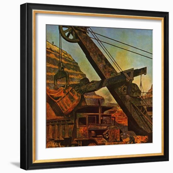 "Mining for Ore," November 22, 1947-John Atherton-Framed Giclee Print