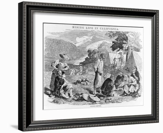 Mining Life in California: Chinese Miners, Pub. 1857-null-Framed Giclee Print