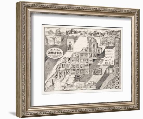 Mining on the Comstock Lode-null-Framed Giclee Print