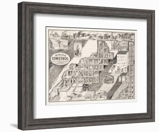 Mining on the Comstock Lode-null-Framed Giclee Print