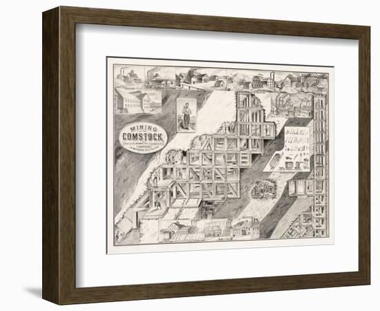 Mining on the Comstock Lode-null-Framed Giclee Print