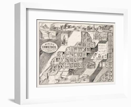 Mining on the Comstock Lode-null-Framed Giclee Print