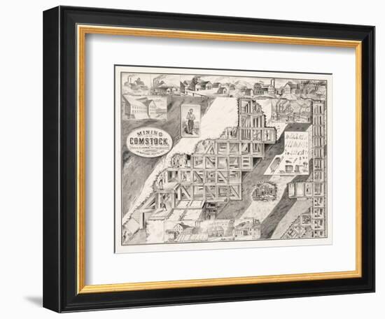 Mining on the Comstock Lode-null-Framed Giclee Print