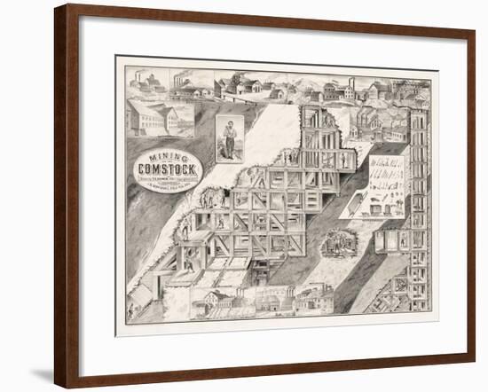 Mining on the Comstock Lode-null-Framed Giclee Print