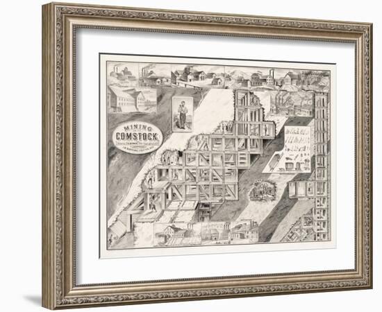 Mining on the Comstock Lode-null-Framed Giclee Print