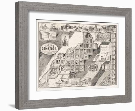 Mining on the Comstock Lode-null-Framed Giclee Print