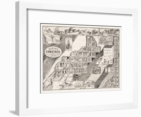 Mining on the Comstock Lode-null-Framed Giclee Print