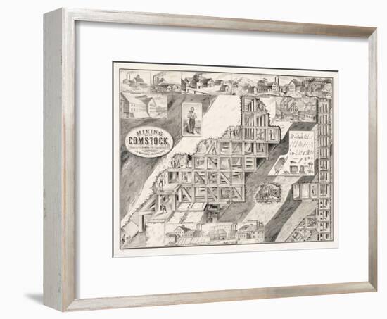 Mining on the Comstock Lode-null-Framed Giclee Print