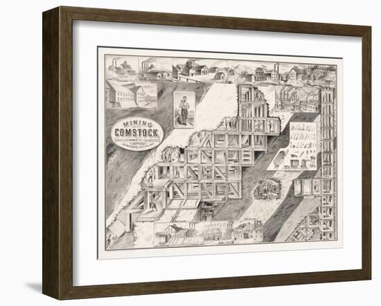 Mining on the Comstock Lode-null-Framed Giclee Print