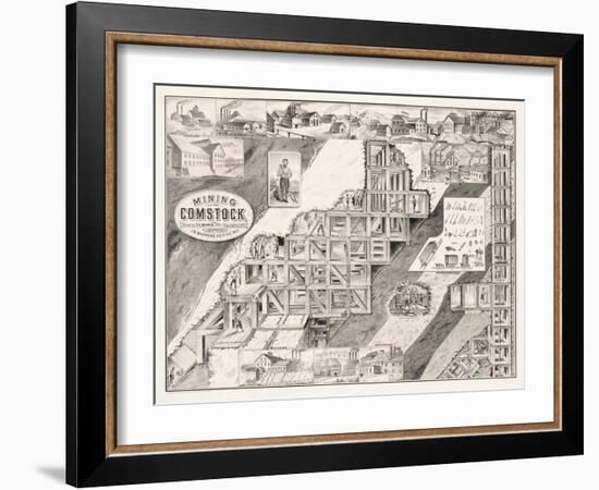 Mining on the Comstock Lode-null-Framed Giclee Print