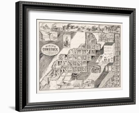 Mining on the Comstock Lode-null-Framed Giclee Print