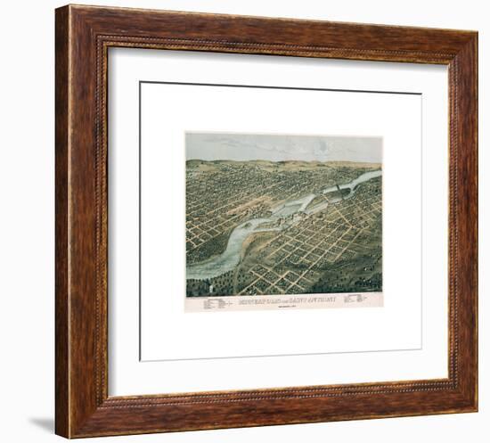 Minneapolis and Saint Anthony, Minnesota, 1867-A^ Ruger-Framed Giclee Print