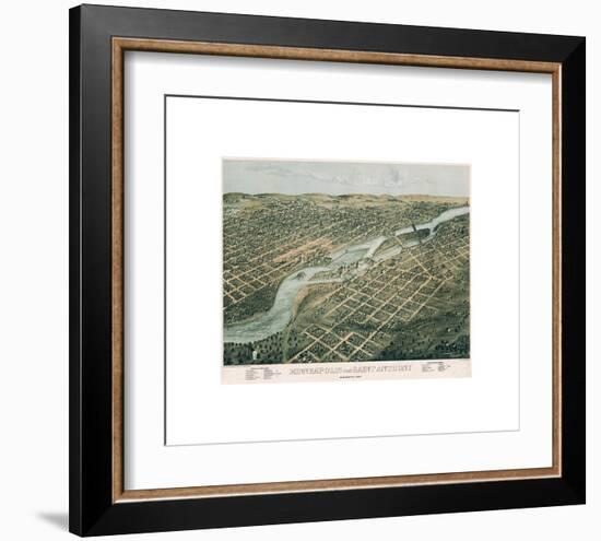 Minneapolis and Saint Anthony, Minnesota, 1867-A^ Ruger-Framed Giclee Print