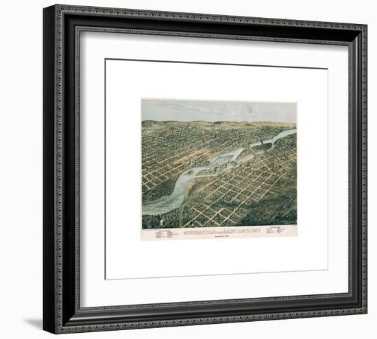 Minneapolis and Saint Anthony, Minnesota, 1867-A^ Ruger-Framed Giclee Print